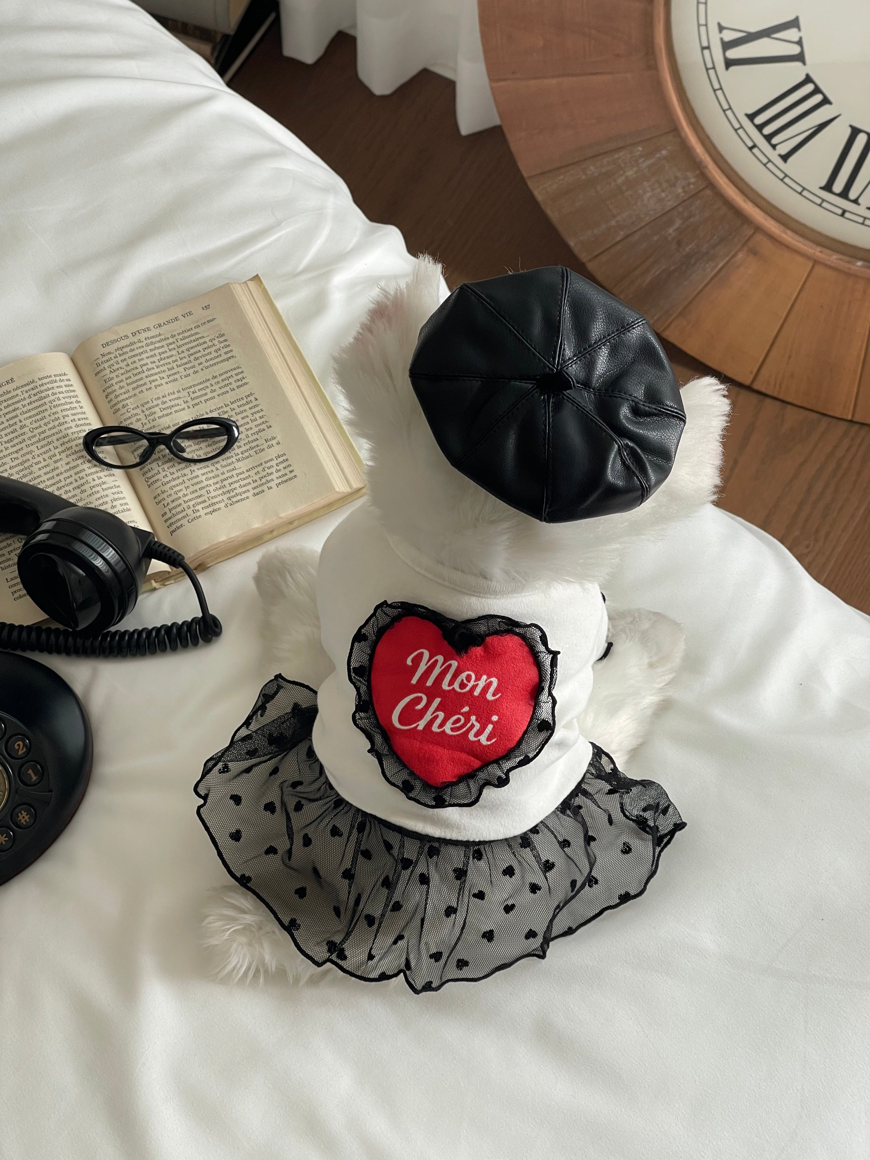 【予約】モンシェル トップス／ワンピ〈HugMe〉韓国 韓国犬服 ドッグウェア