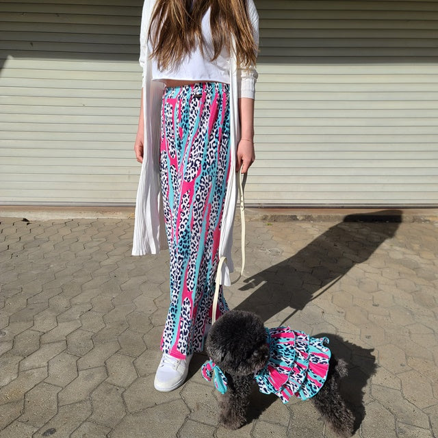 【予約】カラフルアニマルパンツ　オソロ　リンクコーデ　ワンコとペアルック〈nounnou〉韓国 韓国犬服 ドッグウェア