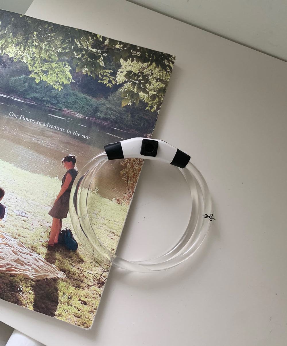 【予約】お散歩用光るネックレス　LED充電式〈Frei〉韓国 韓国犬服 ドッグウェア お散歩