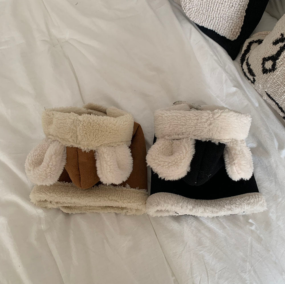 【予約】クマさんムートンハーネスチョッキ アウター〈Frei〉韓国 韓国犬服 ドッグウェア