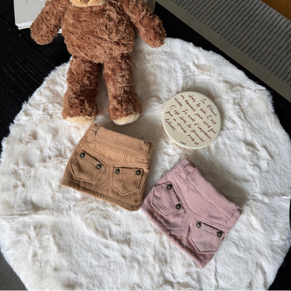 【予約】コーデュロイスカート〈apple〉韓国 韓国犬服 ドッグウェア