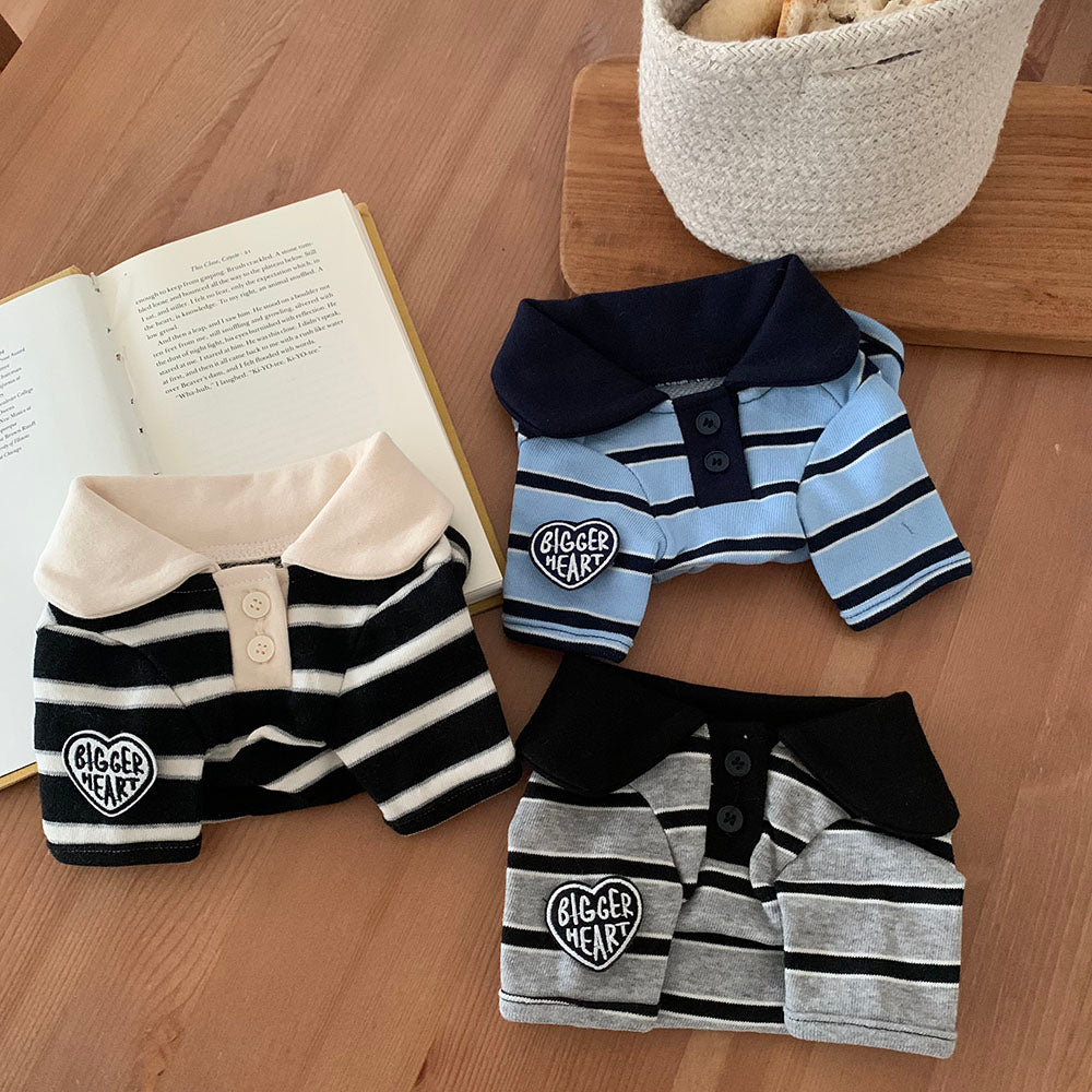 【予約】ハートストライプカラーTシャツ〈Frei〉韓国 韓国犬服 ドッグウェア