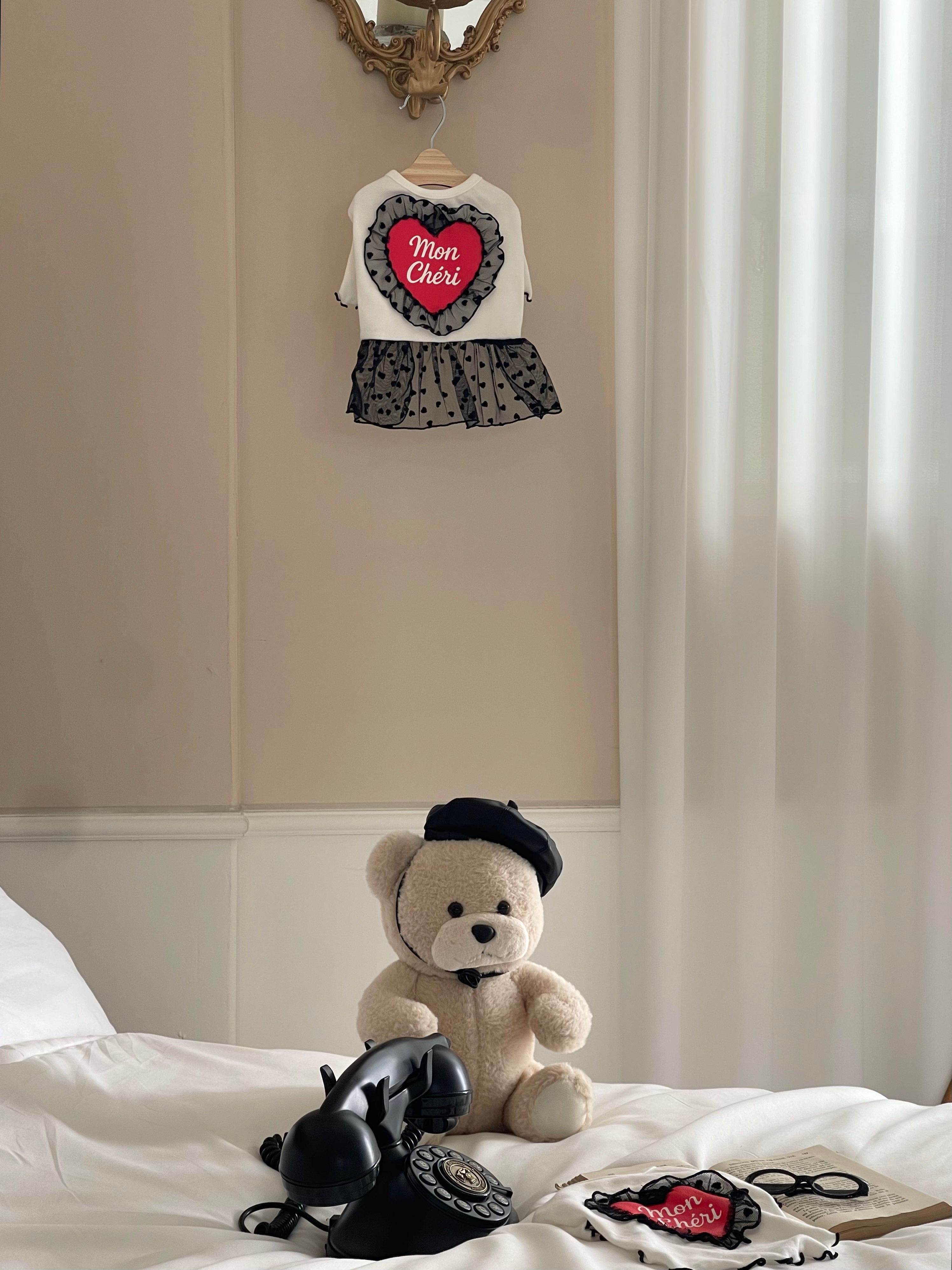 【予約】モンシェル トップス／ワンピ〈HugMe〉韓国 韓国犬服 ドッグウェア