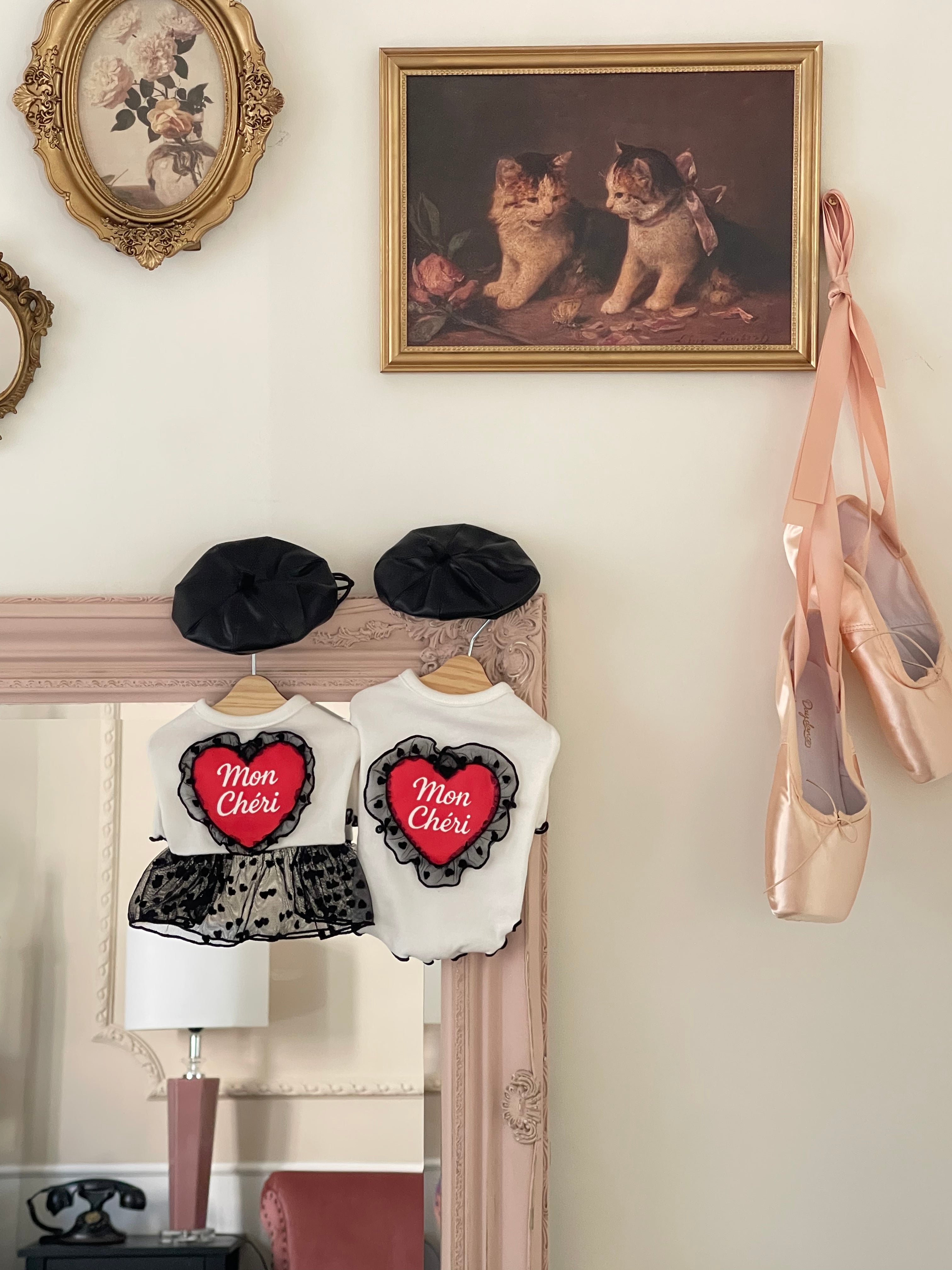 【予約】モンシェル トップス／ワンピ〈HugMe〉韓国 韓国犬服 ドッグウェア