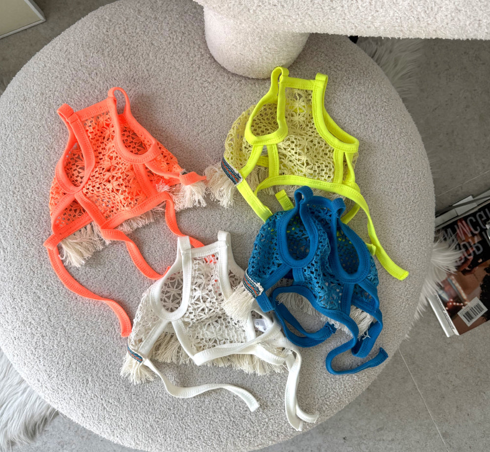 【予約】フリンジオープンキャミソール〈apple〉 韓国 韓国犬服 ドッグウェア