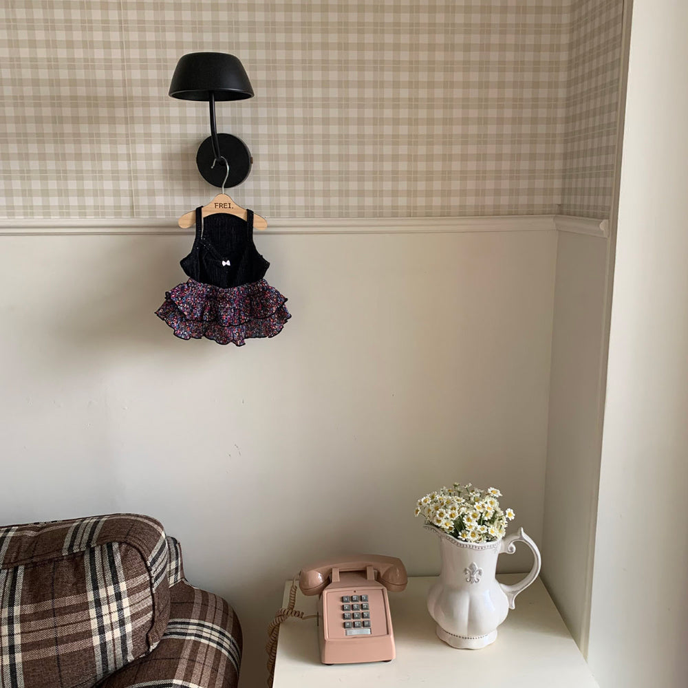 【予約】可愛いモンペワンピ〈Frei〉韓国 韓国犬服 ドッグウェア