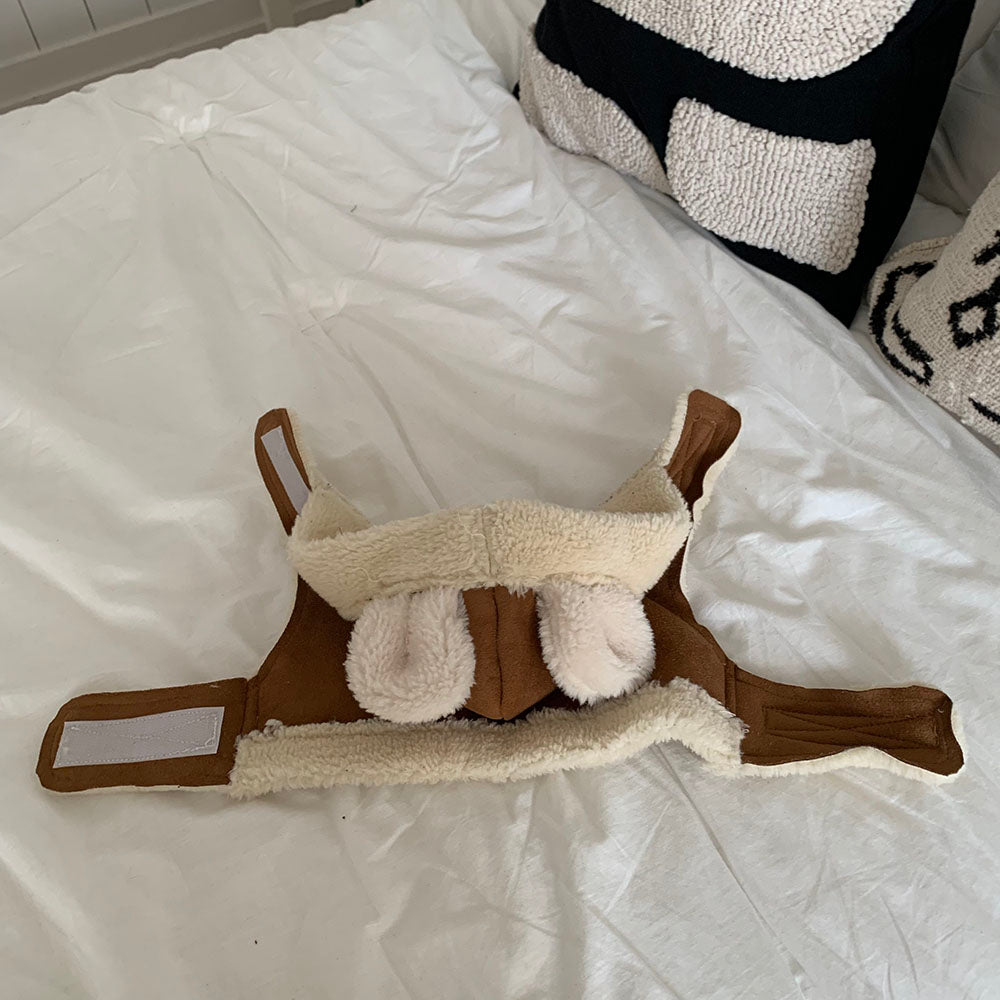 【予約】クマさんムートンハーネスチョッキ アウター〈Frei〉韓国 韓国犬服 ドッグウェア