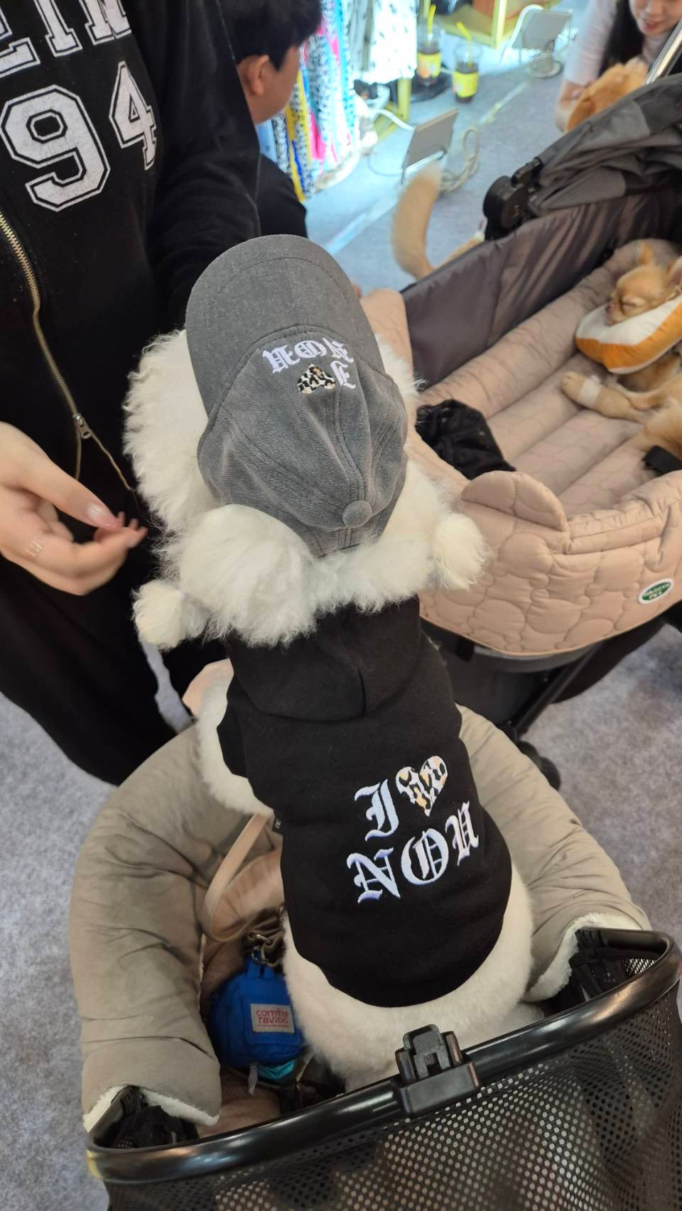 【予約】ヒョウ柄のハートが可愛いトレーナー　オソロ　リンクコーデ　ワンコとペアルック〈nounnou〉韓国 韓国犬服 ドッグウェア