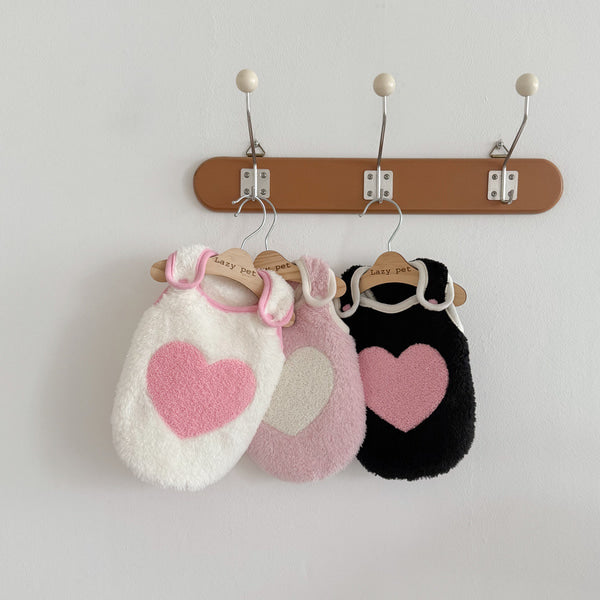 【予約】ハートモコモコベスト〈LazyPet〉 韓国 韓国犬服 ドッグウェア
