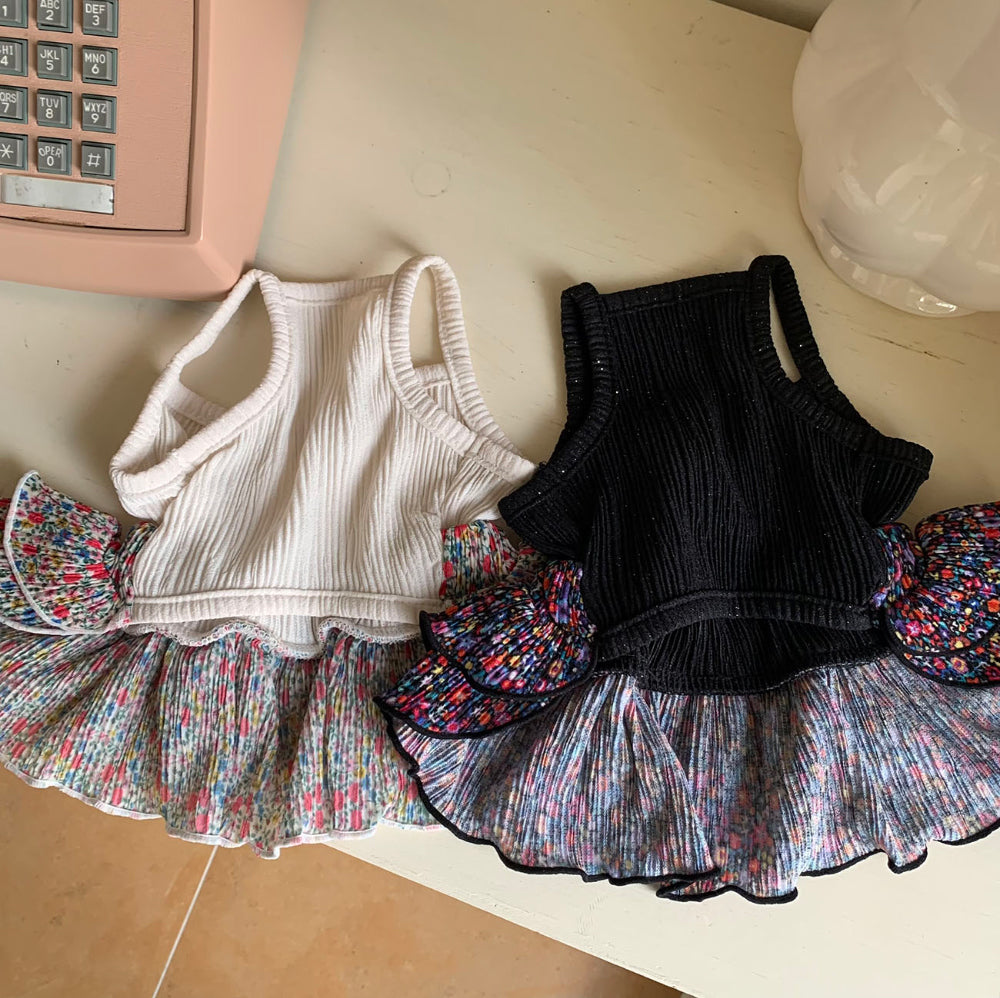 【予約】可愛いモンペワンピ〈Frei〉韓国 韓国犬服 ドッグウェア